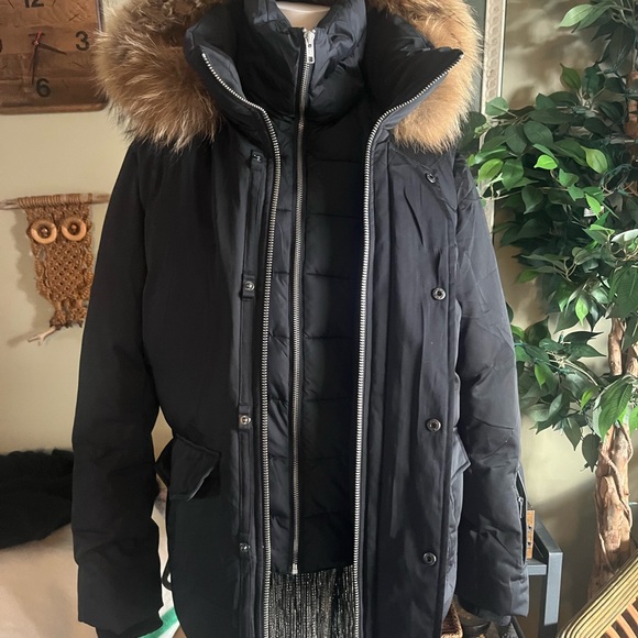 Soia & Kyo men’s Black Puffer Jacket with Fur Trim - Picture 3 of 15